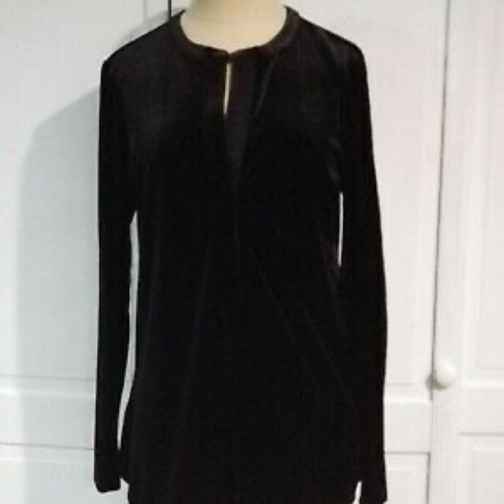 Henley Style Velvet Tunic